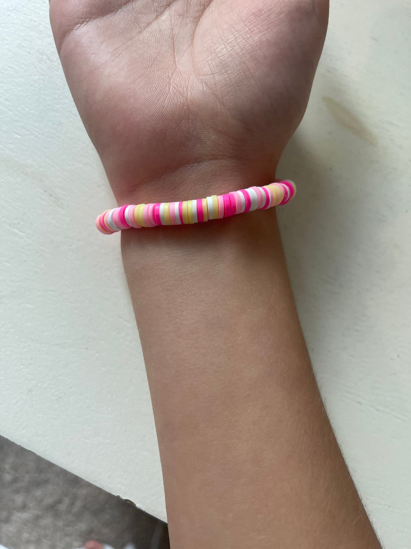 Pink lemonade shell bracelet