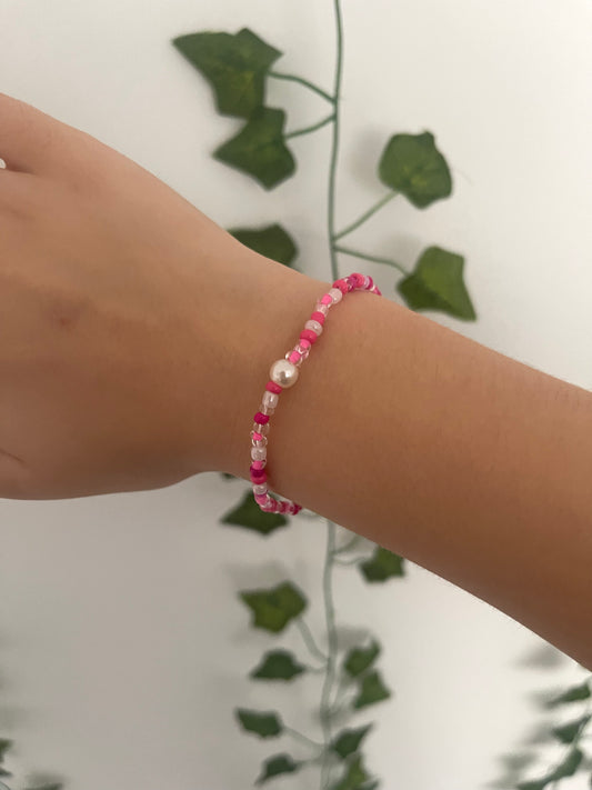 Pinky Pink Seed Bead Bracelet